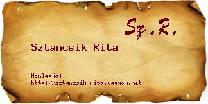 Sztancsik Rita névjegykártya